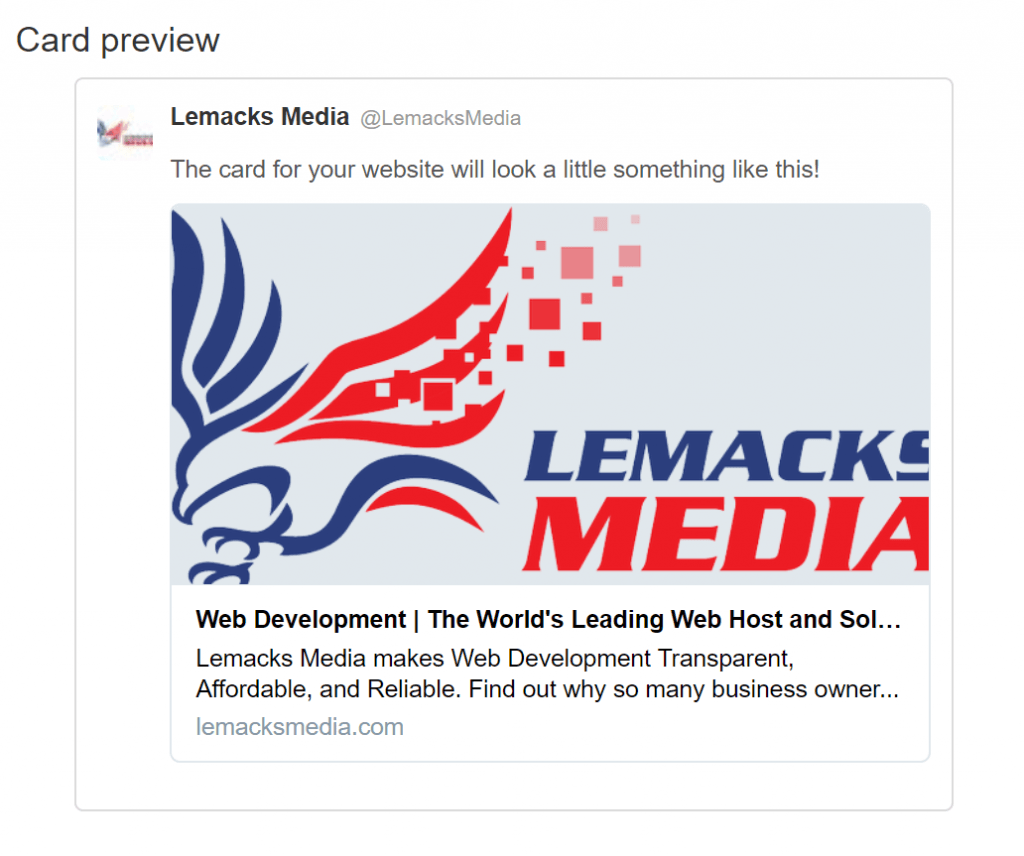 Lemacks Media Twitter Card Preview